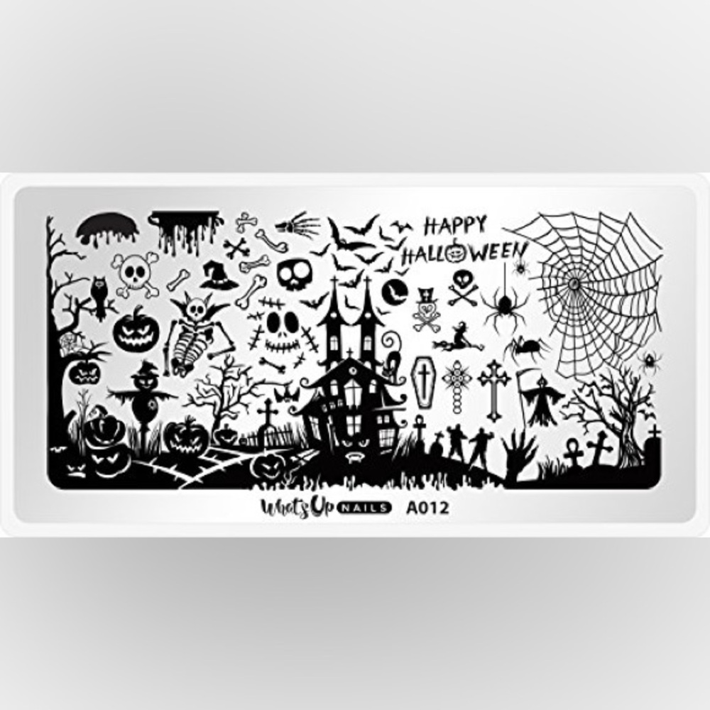 Whats Up Nails - A012 Happy Halloween Stamping Plate